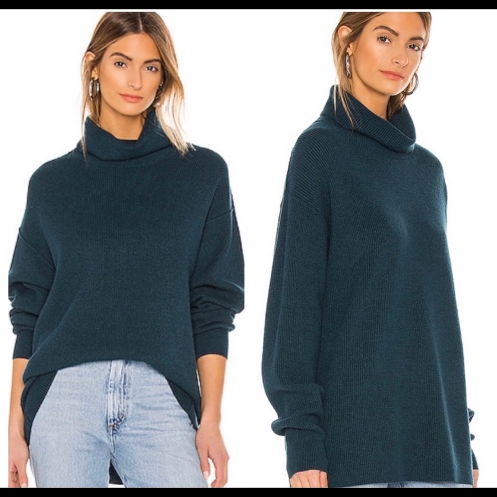 Free People Deep Jade Softly Structured Tunic NWOT